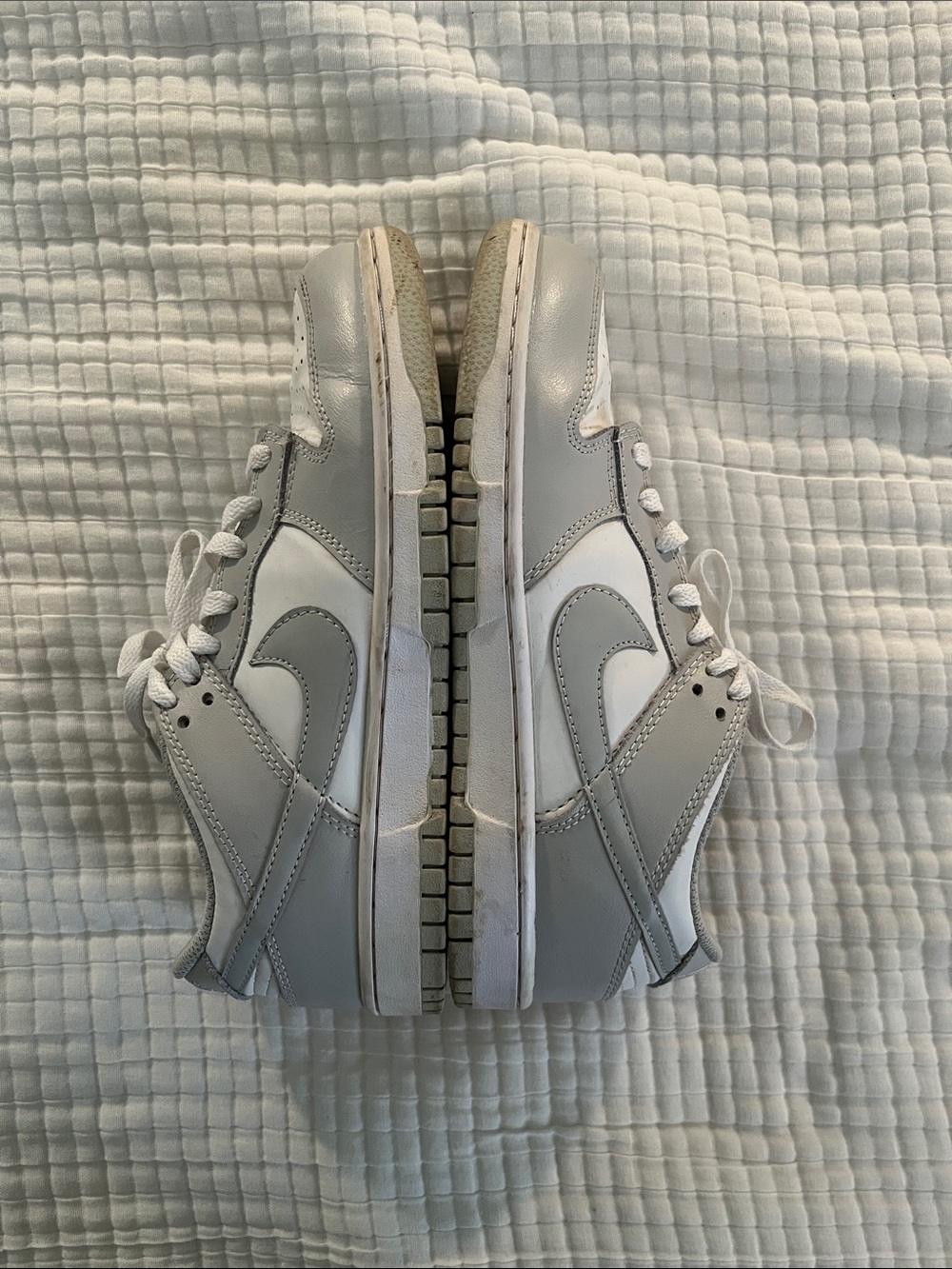Nike Dunks White and Light Gray Athletic Sneakers